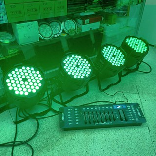 ยกชุด PAr 4 ตัว พร้อม DMX 512 ไฟ LED ไฟพาร์ LED 54LED 3in1 PAR 54 LED 3in1 RGB ไฟพาร์ LED disco lights LED ไฟเวที ไฟดิสโ