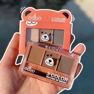 พาเลทเขียนคิ้ว คิ้วฝุ่น คิ้วหมี เนื้อฝุ่น Odbo โอดีบีโอ บราวส์ OD797 มาพร้อมแปรงในตัว เขียนง่าย สีชัด ติดทนนาน