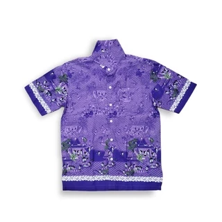 เสื้อเชิ้ต(ผู้ใหญ่)เสื้อลายการละเล่นไทย เสื้อบาติก คอปก ลายเด็กไทย เนื้อผ้าเกรดพรีเมี่ยม