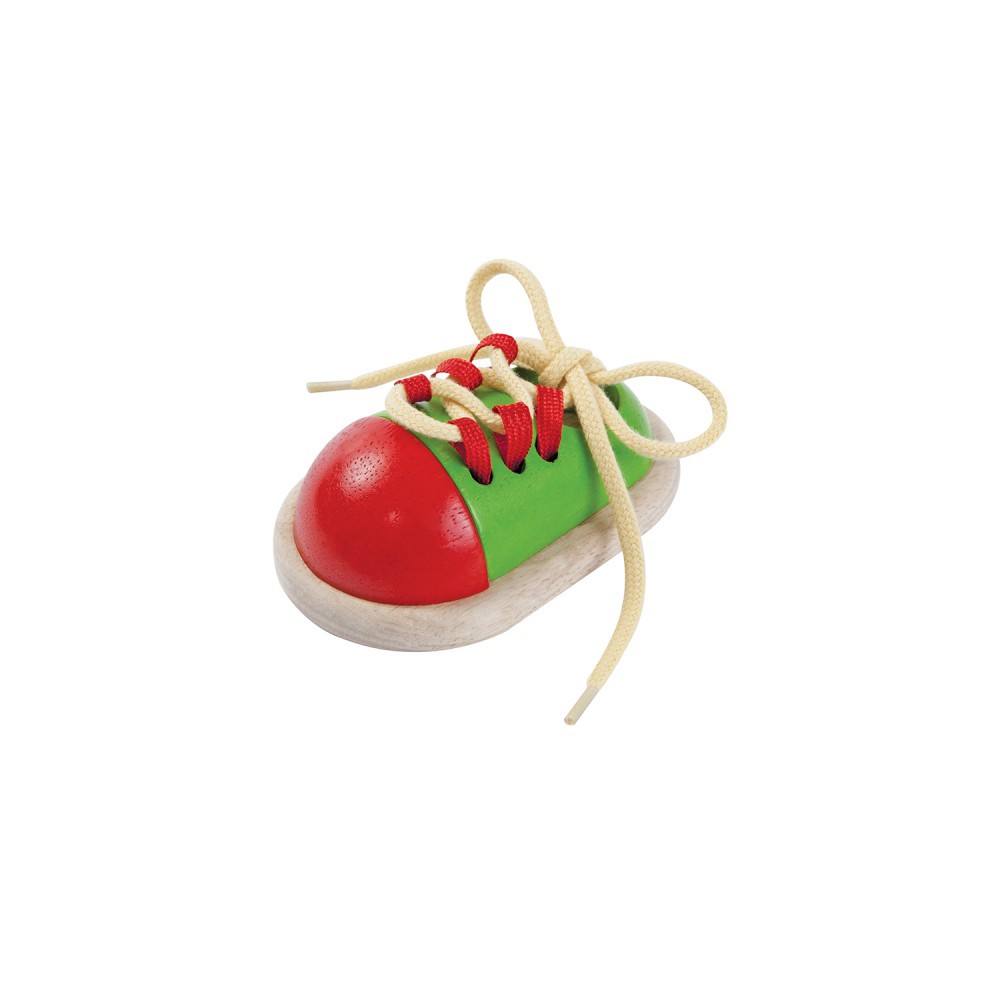 PlanToys ของเล่นไม้ 5319 Tie-Up Shoe รองเท้าผูกเชือก เสริมพัฒนาการ สำหรับเด็กอายุ 3 ปี ขึ้นไป