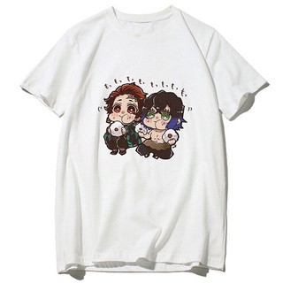 เสื้อยืด ทรงหลวม ลายการ์ตูนอนิเมะ Demon Slayer Kimetsu No Yaiba สไตล์ญี่ปุ่น ฮาราจูกุ