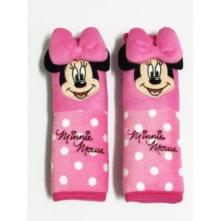 ลิขสิทธิ์แท้ มินนี่เมาส์ แพ็คคู่ หุ้มเบลท์รถยนต์ สีชมพู Minnie Mouse Seat Belt Shoulder Pad Cover Pink