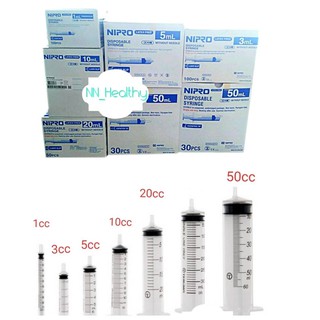 Nipro Syringe นิโปร ไซริง กระบอกฉีดยา ทุกไซส์ *ยกกล่อง*