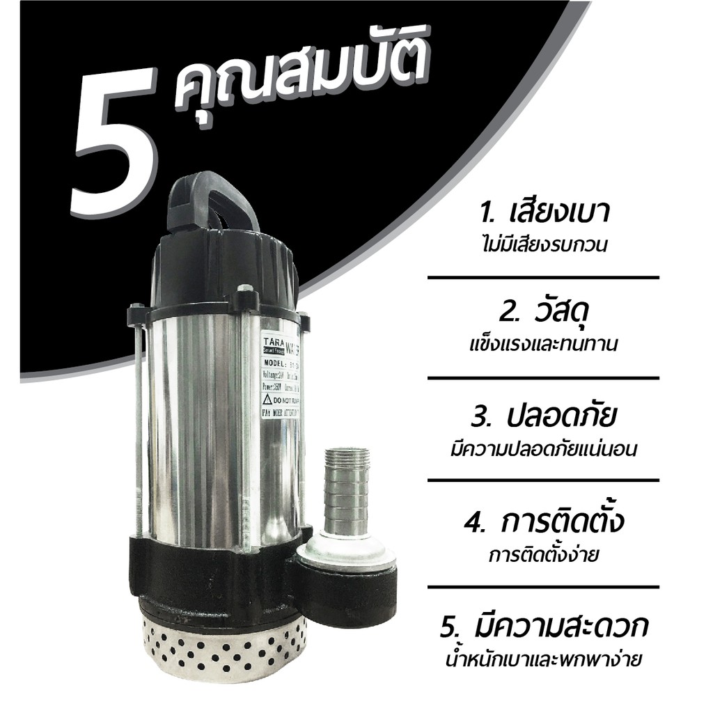 ปั๊มจุ่ม (ไดโว่) DC 24V 350W