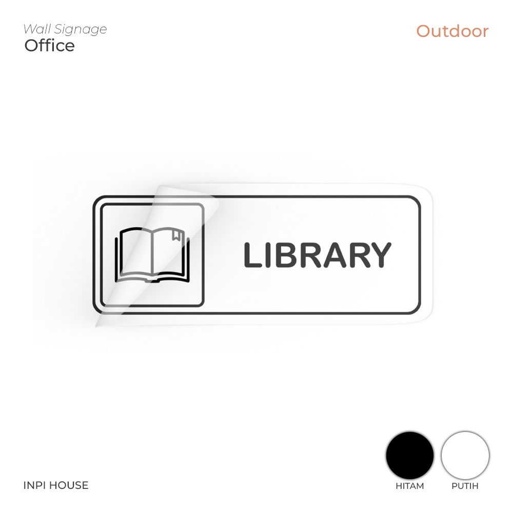 INPI HOUSE Signage Library Sticker - Library Area Signage Board - สติ๊กเกอร์