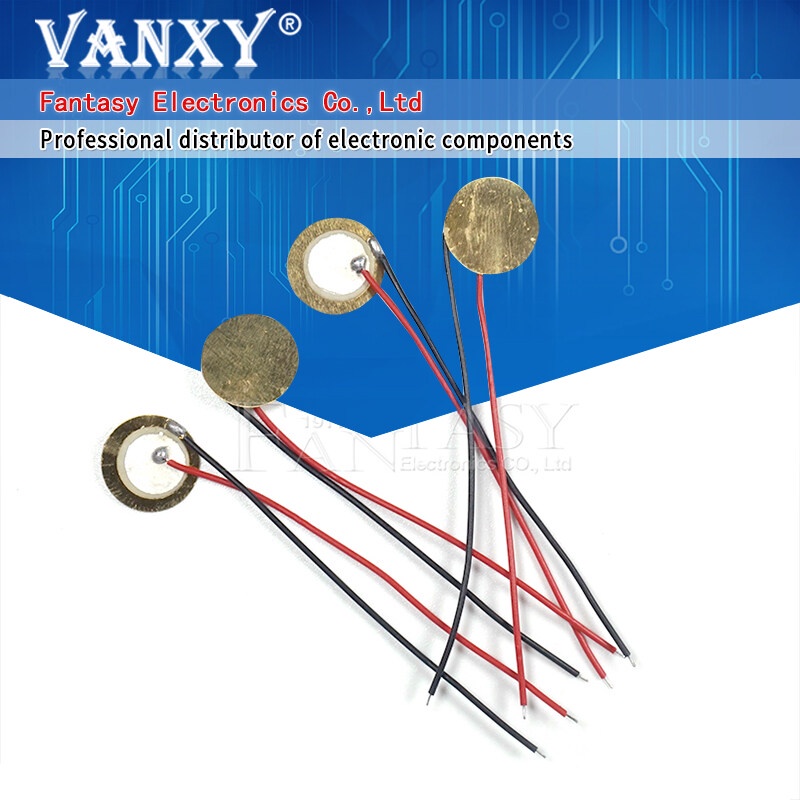 20PCS 12mm Piezo Elements Sounder Sensor Trigger Drum Disc + ลวด copperjiashop