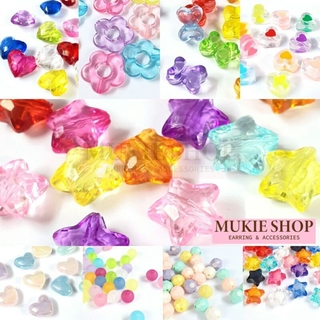 DIY ลูกปัด ลูกปัดคละสี V.5 หลายแบบหลายขนาด แพ็ค Mukie shop มุกี้ ช้อป ลูกปัดดอกไม้