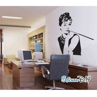 Transparent Wall sticker สติ๊กเกอร์ติดผนัง Hepburn pipe (กว้าง49cm.xสูง59cm.)