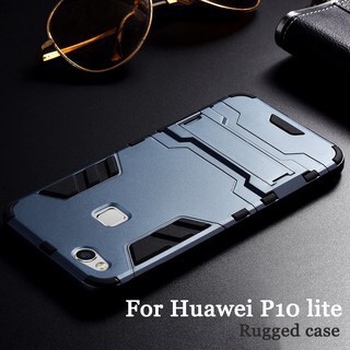 🔥 มีพร้อมส่ง 🔥 เคส Huawei P10 Plus P10 Lite กรณี เคสกันกระแทก TPU + Plastic Armor Shockproof Kickstand Case Cover