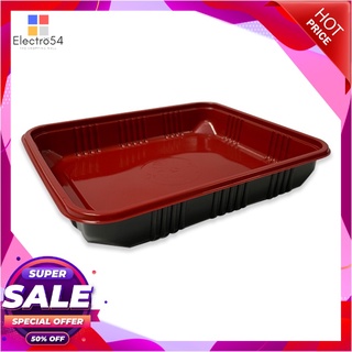 เอโร่ ถาดอาหาร 1 ช่องดำแดง พร้อมฝา x 25 ชุดแก้วและบรรจุภัณฑ์aro 1-Hole PP Food Container with Lid x 25 sets