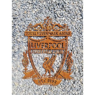 ป้ายเหล็ก โลโก้ ลิเวอร์พูล Liverpool สีสนิม สูง 40ซม, 60ซม.