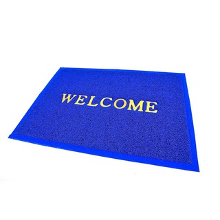 พรมเช็ดเท้าดักฝุ่น HOME LIVING STYLET WELCOME 50X70 ซม. สีน้ำเงินDOOR MAT HOME LIVING STYLE WELCOME 50X70CM BLUE