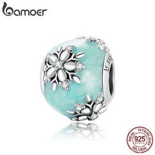 bamoer Shiny Snowflakes Charm fit Original Bracelets &amp; Bangle 925 Sterling Silver Fine DIY Beads bracelet Jewelry SCC1650