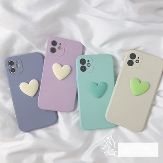 เคสโทรศัพท์มือถือ TPU แบบนิ่ม ลายหัวใจ 3D สีพื้น สําหรับ OPPO Reno 10 Pro Pro+ Find X6 X5 Pro