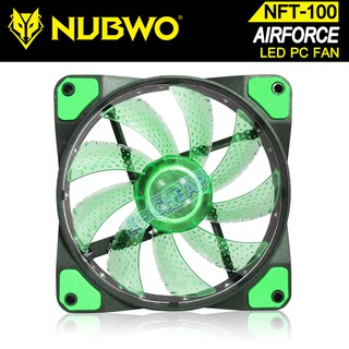 NUBWO AIRFORCE NFT-100 พัดลมระบายความร้อน พัดลมเคส 12 CM. ( ไฟ LED รอบใบพัด )