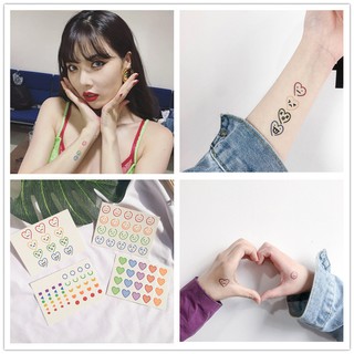 สติ๊กเกอร์ รอยสักชั่วคราว แทททู สีพาสเทล สไตล์เกาหลี Sticker Tattoo