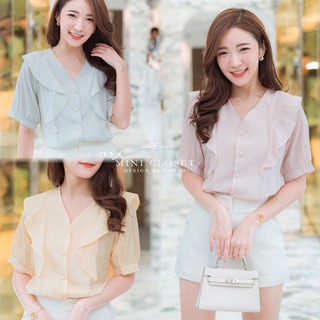 เสื้อสีหวานพาสเทล ดีไซน์มีระบายข้าง🌷Classy Pastel Top🌷