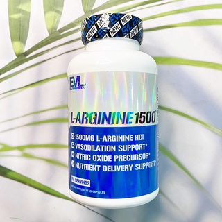 แอลอาร์จินิน L-Arginine 1500mg 100 Capsules (EVLution Nutrition®) เสริมสร้างกล้ามเนื้อ เพื่อการเพาะกายและสุขภาพทางเพศ