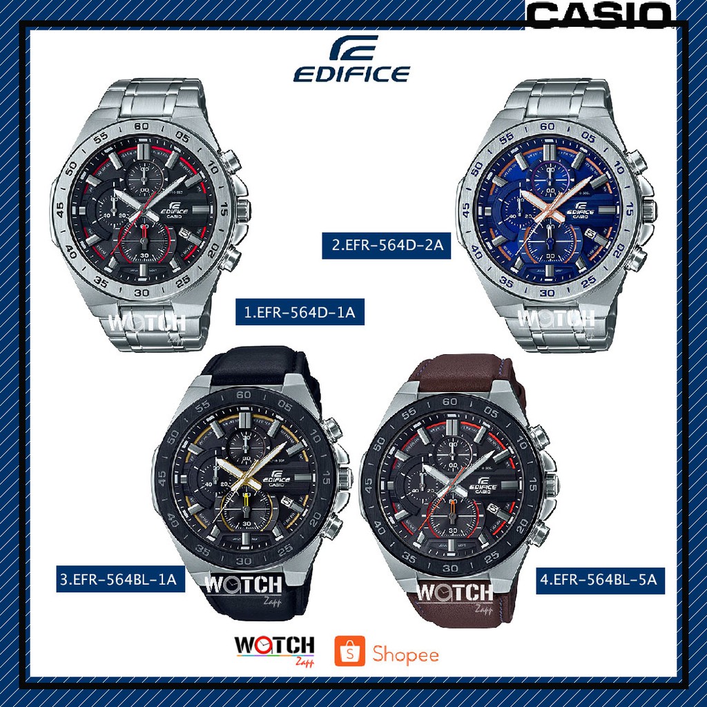 Casio Edifice Chronograph นาฬิกาข้อมือผู้ชาย สายสแตนเลส รุ่น EFR-564D EFR-564BL EFR-564BL-1A EFR-564D-1A EFR-564D-2A