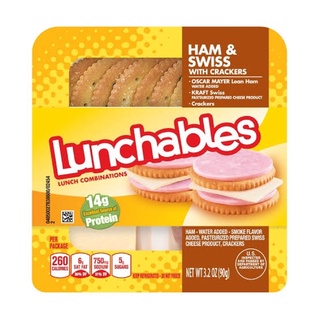 🧀แครกเกอร์แฮมชีส Lunchables🥖Ham&amp;Swiss 90g.🥞