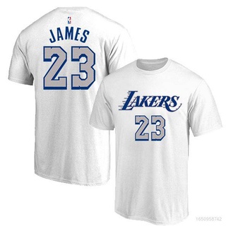 เสื้อยืดแขนสั้น คอกลม พิมพ์ลาย ACE NBA LA Lakers James Davis Fan สีขาว สําหรับผู้ชาย และผู้หญิง