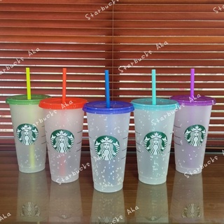 Starbucks แก้วรียูสใส่น้ำเย็นแล้วเปลี่ยนสียอดฮิท!!! Usa.24oz‼️พร้อมส่ง‼️