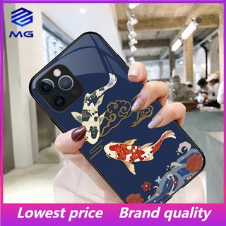 Mg TIKTOK เคสโทรศัพท์มือถือกระจกนิรภัย ลายก้อนเมฆ สําหรับ iPhone 14 14max 14promax 13 13Pro 13Promax 12ProMax 11 7plus 8plus XR XS X XSMAX 11ProMax 11pro 12 12pro