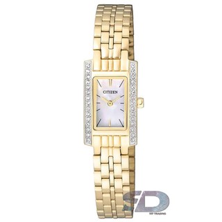 CITIZEN Womens Quartz Stainless Steel Watch รุ่น EZ6352-58D - Gold/Pearl ประดับคริสตัลแท้