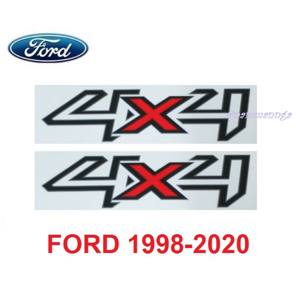 (2ชิ้น) สติ๊กเกอร์ 4x4 สีดำแดง FORD RANGER 1998-2020 ติดตกแต่งรถ ฟอร์ด เรนเจอร์ ทุกรุ่น 4WD PE PJ PK sticker ติดข้างท้าย