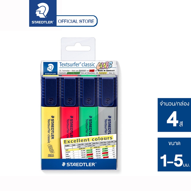 ชุดปากกาเน้นข้อความ Staedtler รุ่น 364C-WP4X แพ็ค 4 สี
