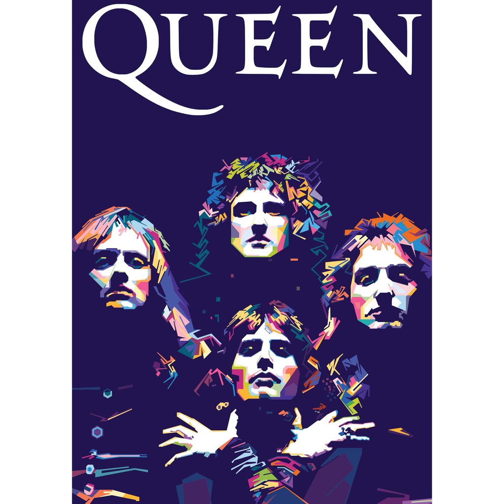 โปสเตอร์ วง ควีน Queen Freddie Mercury เฟรดดี เมอร์คูรี วงร็อก Rock Music Band Poster รูปภาพ ภาพถ่าย