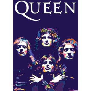 โปสเตอร์ วง ควีน Queen Freddie Mercury เฟรดดี เมอร์คูรี วงร็อก Rock Music Band Poster รูปภาพ ภาพถ่าย โปสเตอร์วงดนตรี