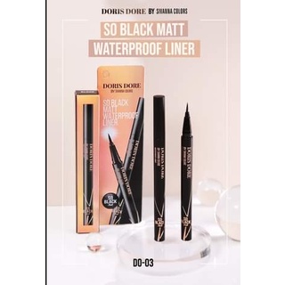 ⚡FLASH SALE⚡♡พร้อมส่ง Doris Dore DO03 So Black matt waterproof liner by Sivanna Colors