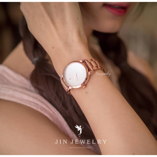 Mishali watch สีโรสโกลด์หน้าปัดขาว