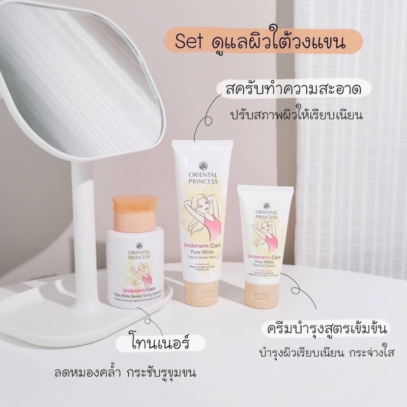 Oriental Princess บำรุงรักแร้ขาวเนียนใส  Underarm Care Pure White Secret /โทเนอร์/ครี