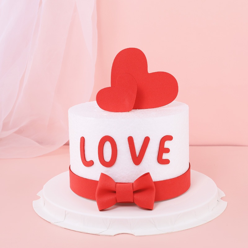 ชุดแต่งตัวเค้กวันวาเลนไทน์โรแมนติกแฟนขนาดเล็กตกแต่งเค้กวันเกิดครบรอบตกแต่งเค้ก - รูปที่ 3