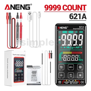 Aneng มัลติมิเตอร์ดิจิทัล 621A 9999 ครั้ง หน้าจอสัมผัส ชาร์จได้ DC/AC