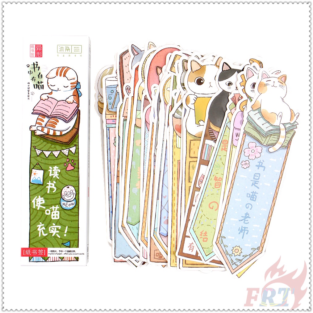30ชิ้น/เซ็ต ❤ ที่คั่นหนังสือแมวตลกน่ารัก ❤ หนังสือการ์ตูนเครื่องหมายหน้าเครื่องเขียนอุปกรณ์สํานักงานโรงเรียนของขวัญปรารถนาที่ดีที่สุด