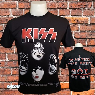 เสื้อวง KISS แขนสั้น ไม่มีตะเข็บข้าง คอฟิต ป้ายUSA เสื้อวง เสื้อวินเทจ เสื้อทัวร์ วงร็อคคต่างประเทศ