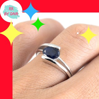 แหวนเงินแท้ 92.5 สวยแล้วยังเสริมราศีเกิด พลอยไพลินแท้ Sapphire Gem wonen ring