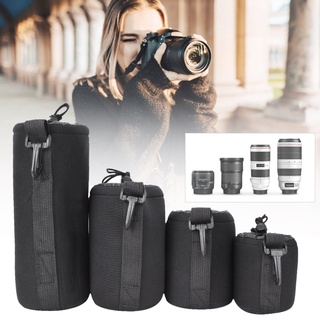 Lens Storage Bag กระเป๋าเก็บเลนส์กล้อง แบบพกพา สีดำ S M L XL 4 ชิ้น