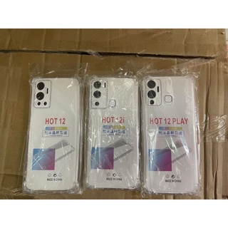 Infinix HOT 12/12i/12Play CASE TPU ฝาหลังใส กันกระแทกมีปุ่มกันกระแทก ทั้ง 4 มุม มีคลุมกล้อง รุ่นใหม่