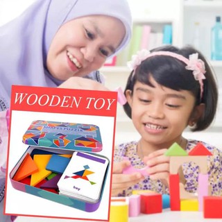 ึpcs/9pcs Wooden Tangram Jigsaw Toys Training Puzzle Cognitive Children Early Education Puzzle Toy 006