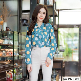 Maristar : No.1971 เสื้อแขนยาวพิมพ์ลาย | Printed Long Sleeve Blouse