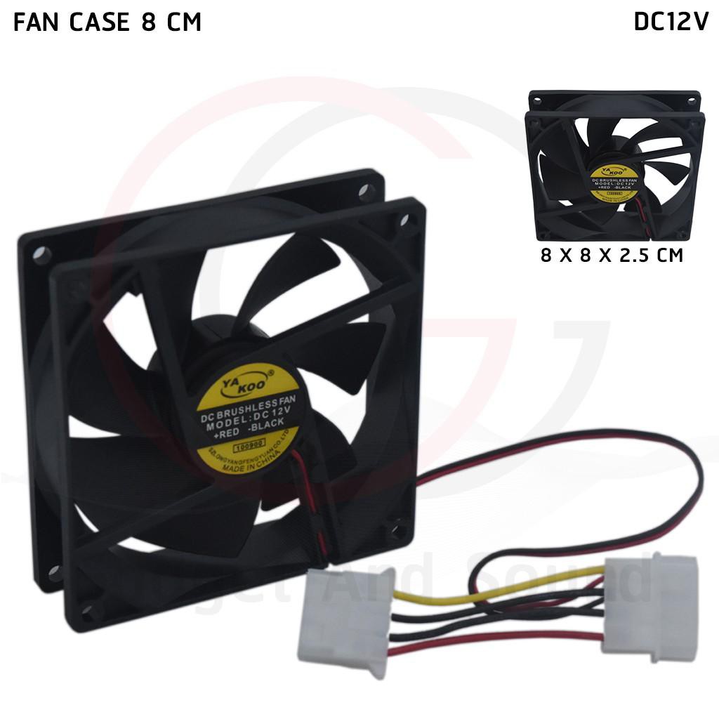 พัดลมระบายความร้อน คอม PC Fan Case PC พัดลม 8CM สีดำ