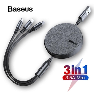 Baseus 3 in 1 USB Cable  USB Type C Cable for Samsung Charge Cable Micro USBLiterary Design Gift for Friend  (1.2M)