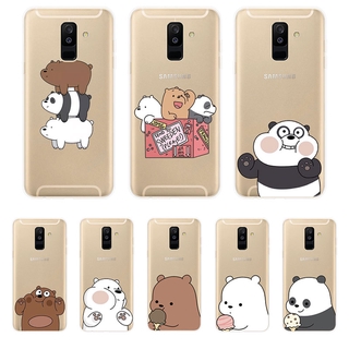 Samsung Galaxy A6 A6+ Plus A7 A8 A8+ Plus A9 2018 Soft TPU Silicone Phone Case Cover หมีเปลือยสามตัว 1