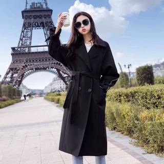 แจ็คเก็ตเวอร์ชั่นเกาหลีในฤดูใบไม้ร่วงใหม่ Black Windbreaker