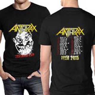 เสื้อยืด 2 ด้าน ANTHRAX BAND 2015 WORLD TOUR TshIrt Unisex