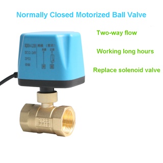 วาล์วบอลโซลินอยด์ ทองเหลือง 1/2 นิ้ว 3/4 นิ้ว 1 นิ้ว 2 นิ้ว 220V 12V 24V 2 สาย แบบเปลี่ยน